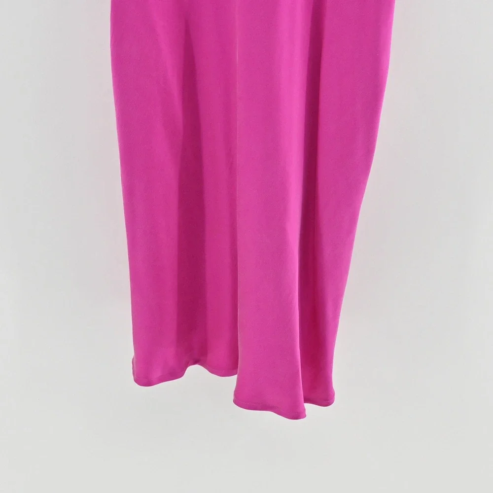 Vtg ABS Pink Silk‎ Dress Size 6 Draped Bust Romantic Cocktail Dopamine Y2k 90s